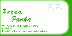 petra panka business card